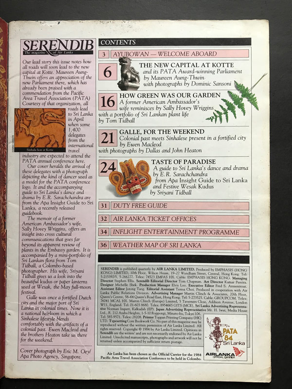 Air Lanka Serendib Magazine