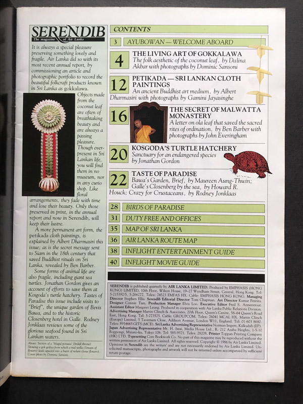 Air Lanka Serendib Magazine