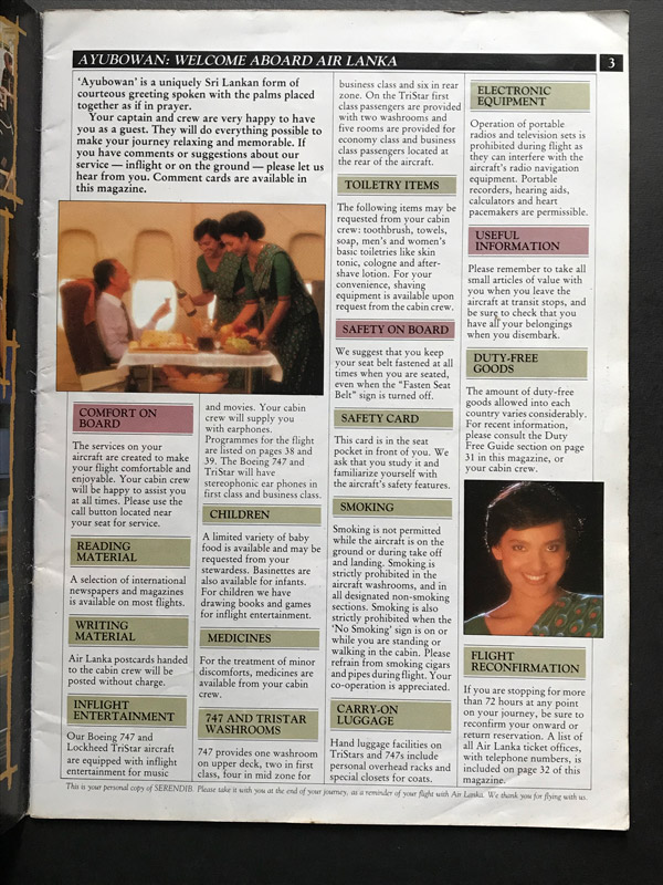 Air Lanka Serendib Magazine
