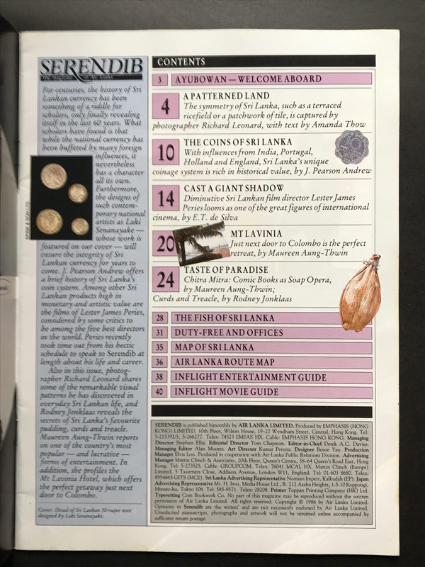 Air Lanka Serendib Magazine