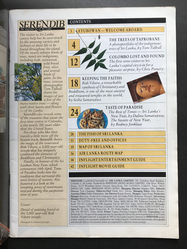 Air Lanka Serendib Magazine
