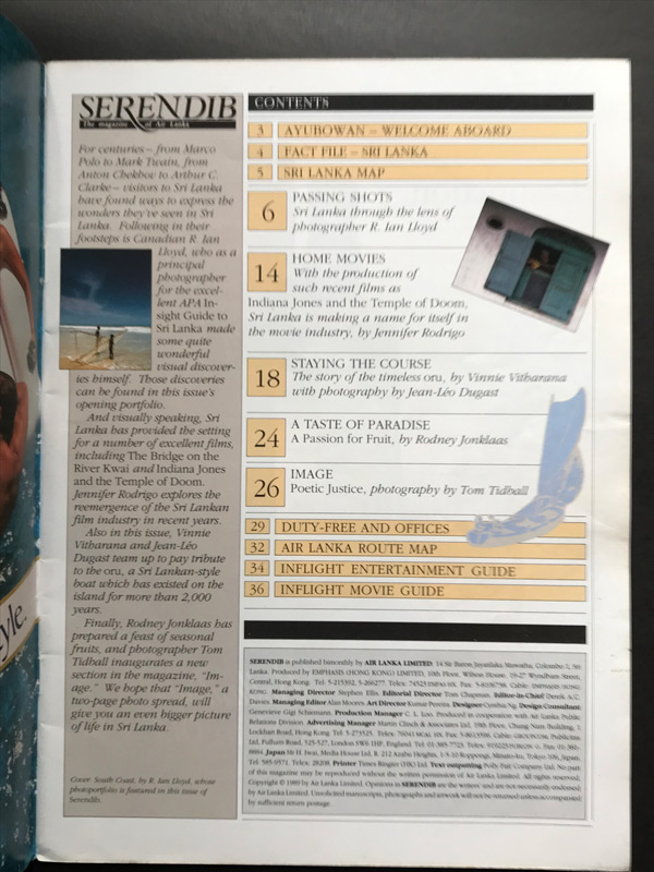 Air Lanka Serendib Magazine