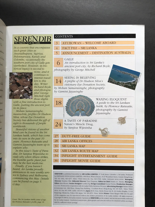 Air Lanka Serendib Magazine