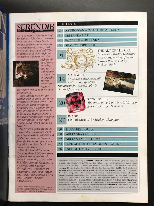 Air Lanka Serendib Magazine
