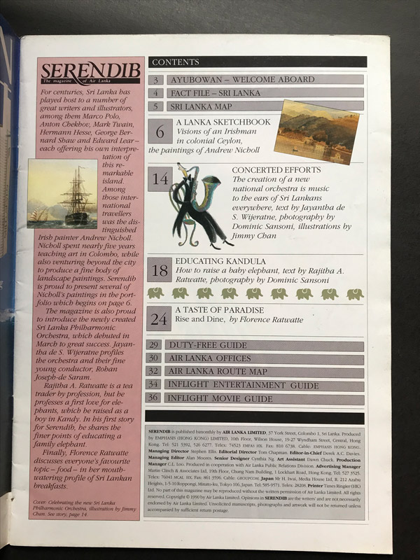 Air Lanka Serendib Magazine