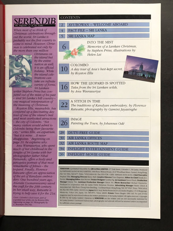 Air Lanka Serendib Magazine
