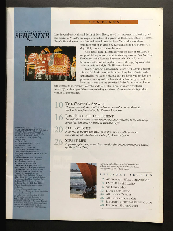 Air Lanka Serendib Magazine