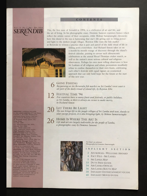 Air Lanka Serendib Magazine