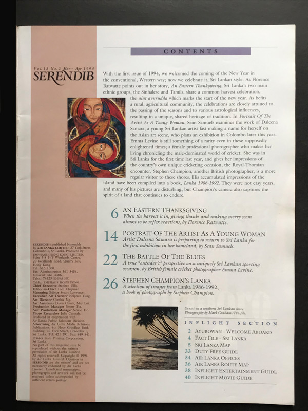 Air Lanka Serendib Magazine