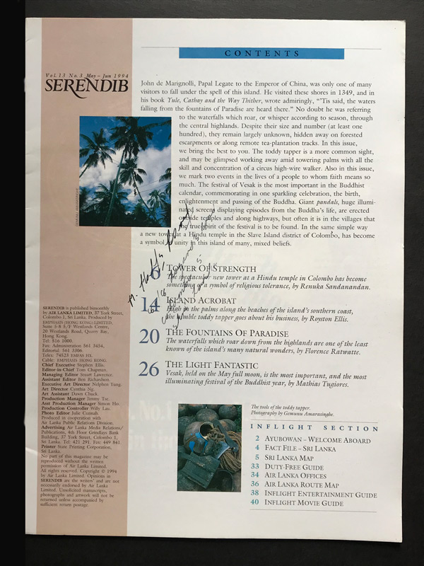 Air Lanka Serendib Magazine