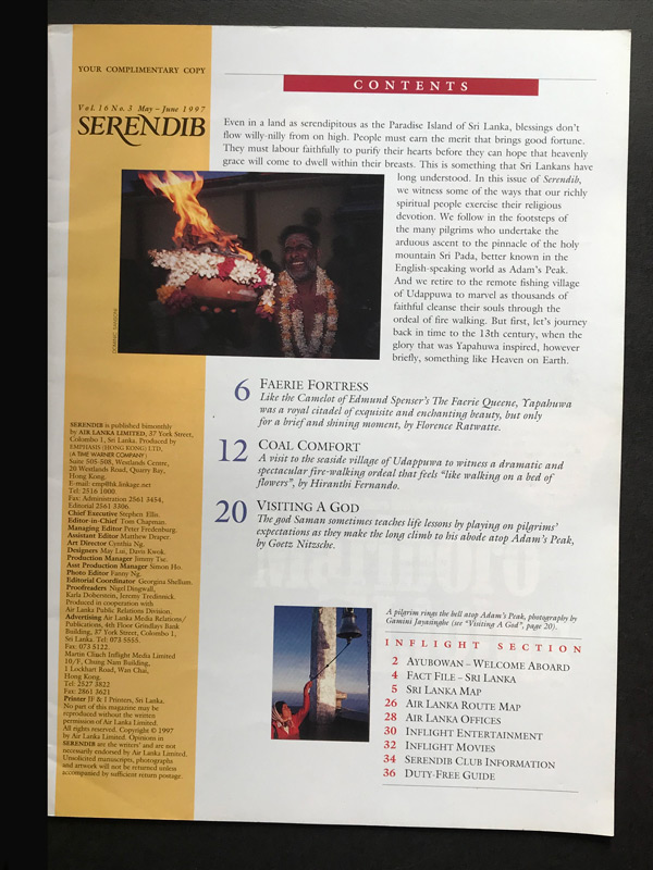 Air Lanka Serendib Magazine