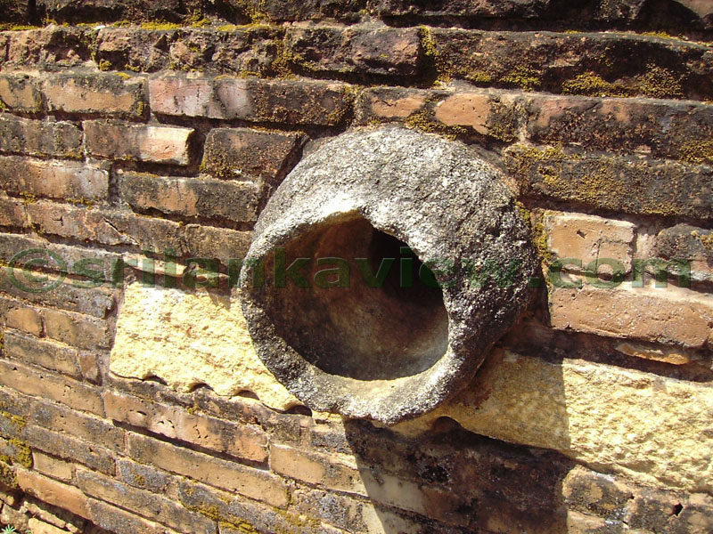 Close up of the granite pipe.