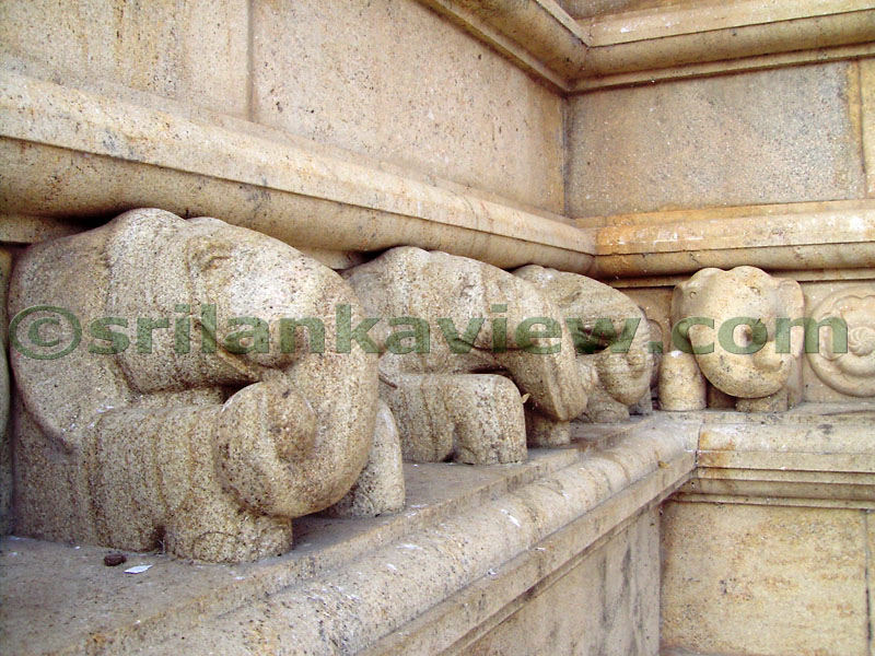Stone carvings of elephant figures, Ruwanweli Stupa