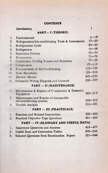 Refrigeration & Air Conditioning Theory & Practice