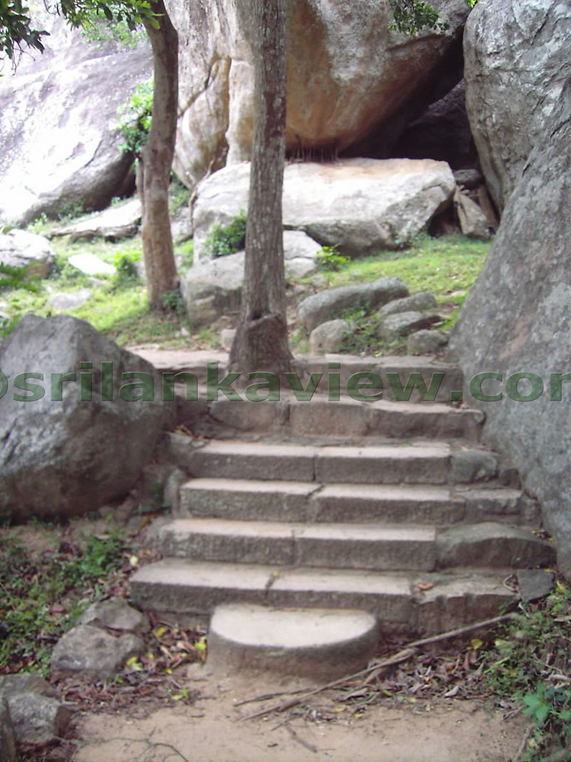 Stone steps to the lower caves.
