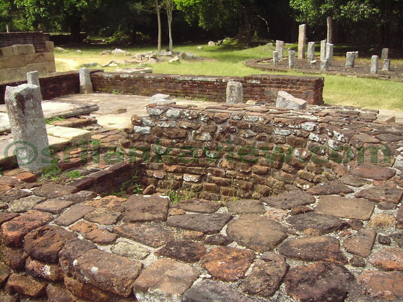 The Curved area represents where the Bo tree had been.