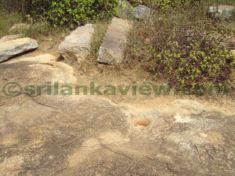 Granite sections of earlier buildings found on Hattikuchchi rock top.