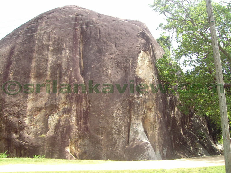 The Hattikuchchi Rock It resembles looking at a kneeled down elephant from behind. Notice the curverd up tail, back leg and the stomach and the head.