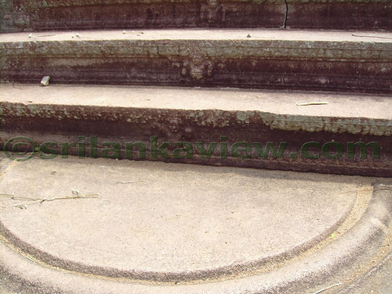 Details of the stone steps and the moonstone. Chapter House.