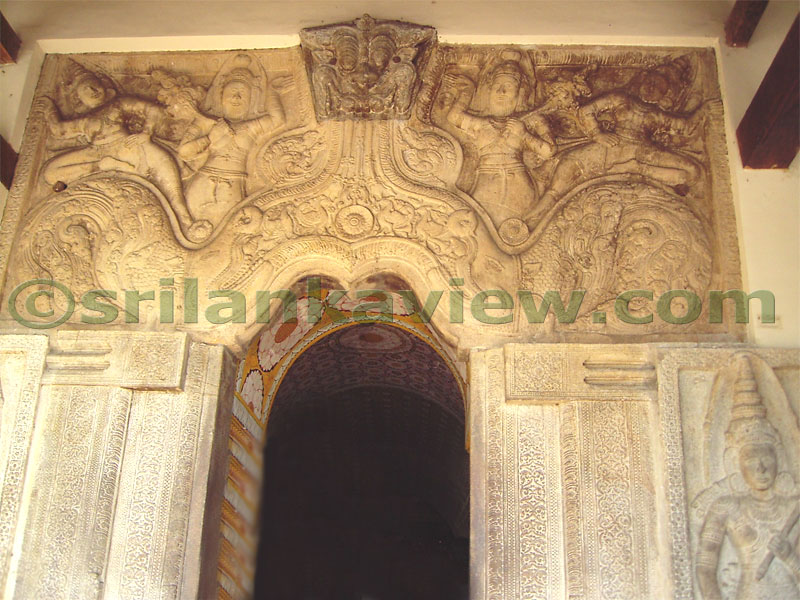 The stone doorway called "Makara Thorana" or the Dragon Arch, to the inner part of the Temple leading way through a tunnel which has wall paintings.