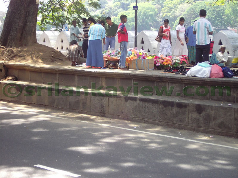 Section of Stone retaining wall made of granite slabs .View from Queen's Hotel side.