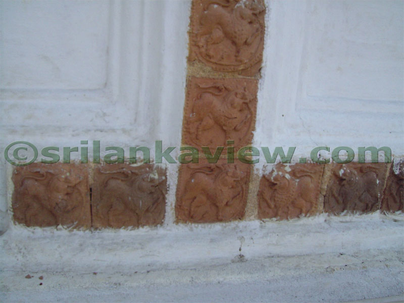 Terra Cotta designs of the Royal Symbol , the Lion at Royal Palace, Kandy