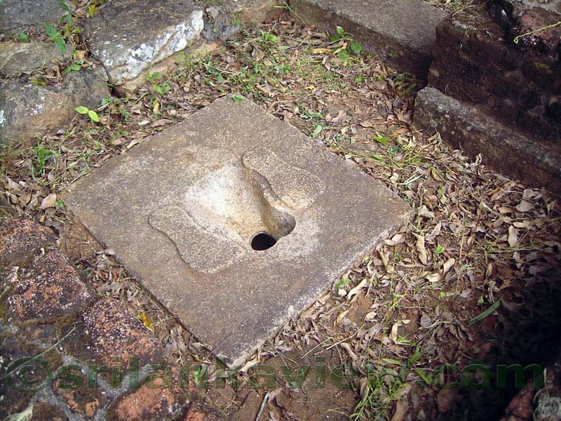 The ruins of an ancient toilet structure
