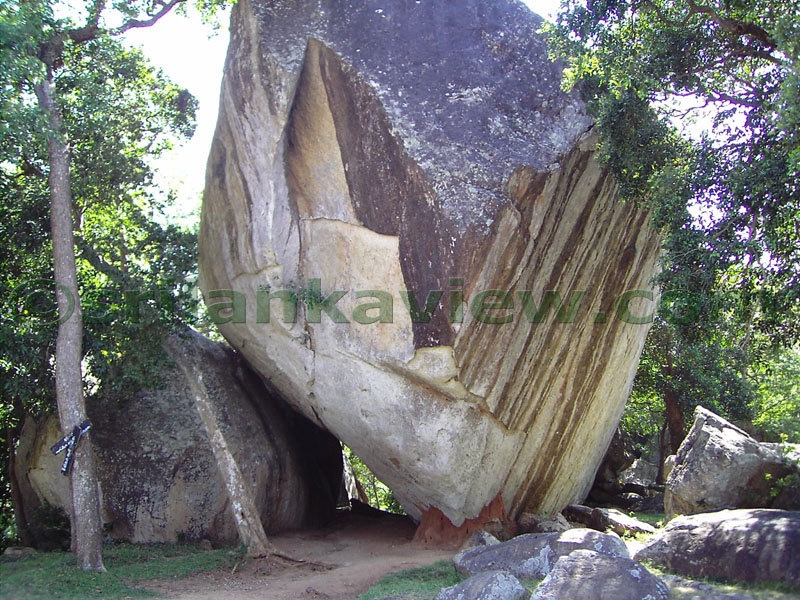 Cave near the Kantaka Chetiya. These are the earliest dwelling places of monks resided at Mihintale