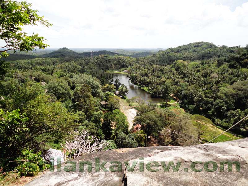 View of Mulkirigala ancient lake and the surroundings seen from Rock top.