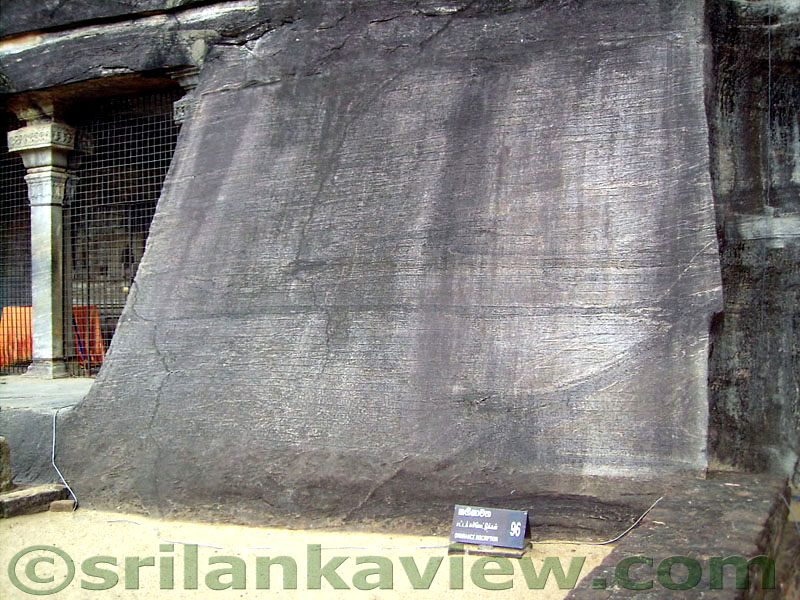The inscription rock at Gal Viharaya