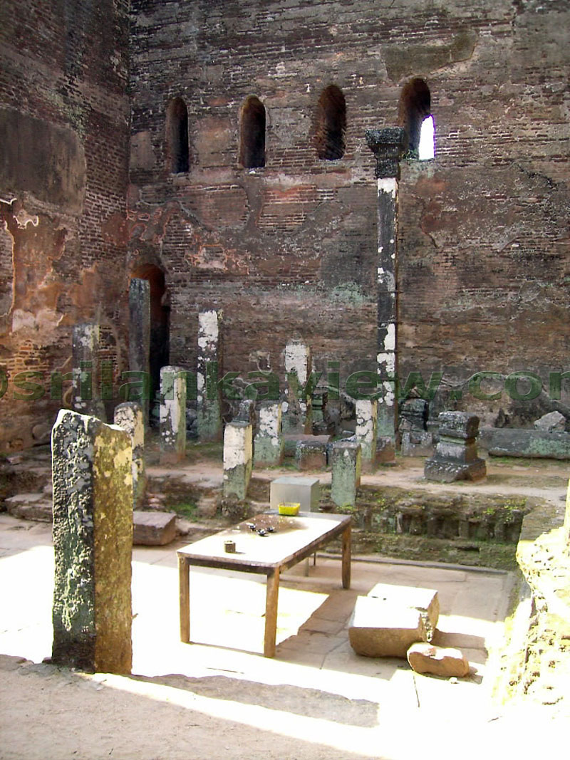 Details of the inside of the Image house and the opening to the passage for the devotees to leave after worshipping is seen at the left.