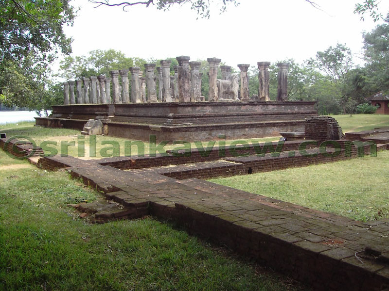 Travelling along the path leading to Nissankamalla Council Chamber,Polonnaruwa
