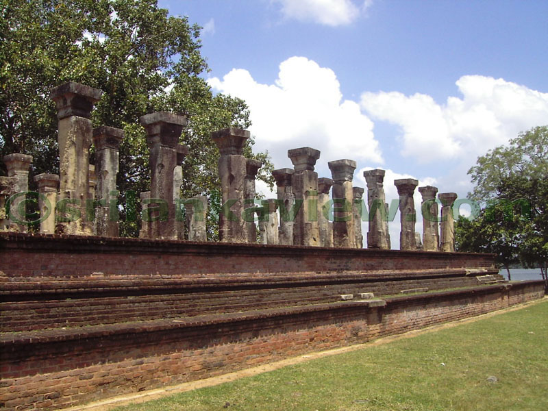 The Nissankamalla Council Chamber has four raws of Pillars where each raw has twelve pillars,