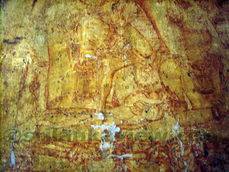 Devas in Wall paintings in Namaskara posture.