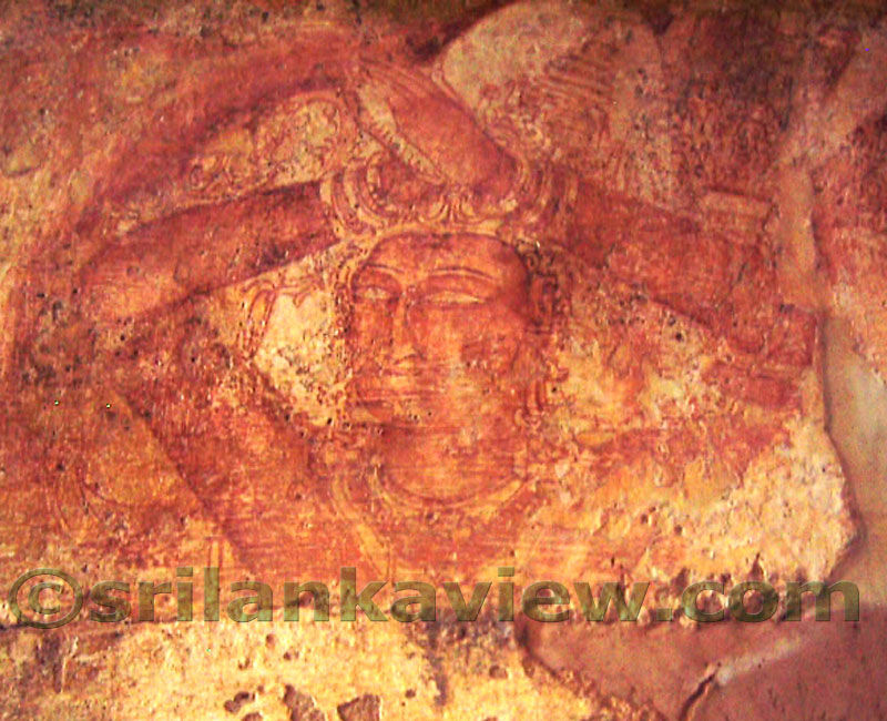 Devas in Wall paintings in Namaskara posture.