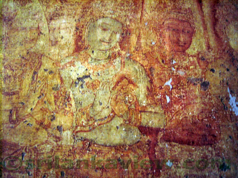 Devas in Wall paintings in Namaskara posture.
