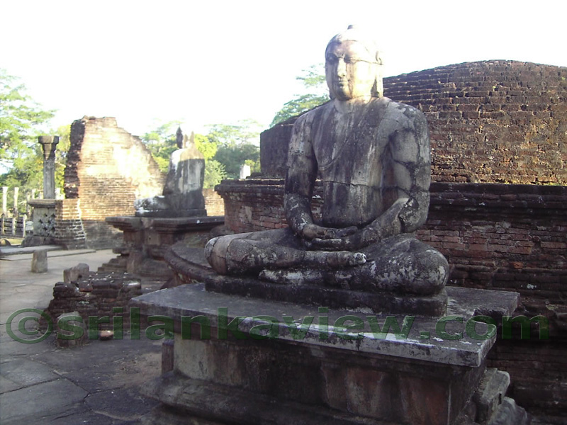 Another seated Buddha statue at Vatadage.Polonnaruwa