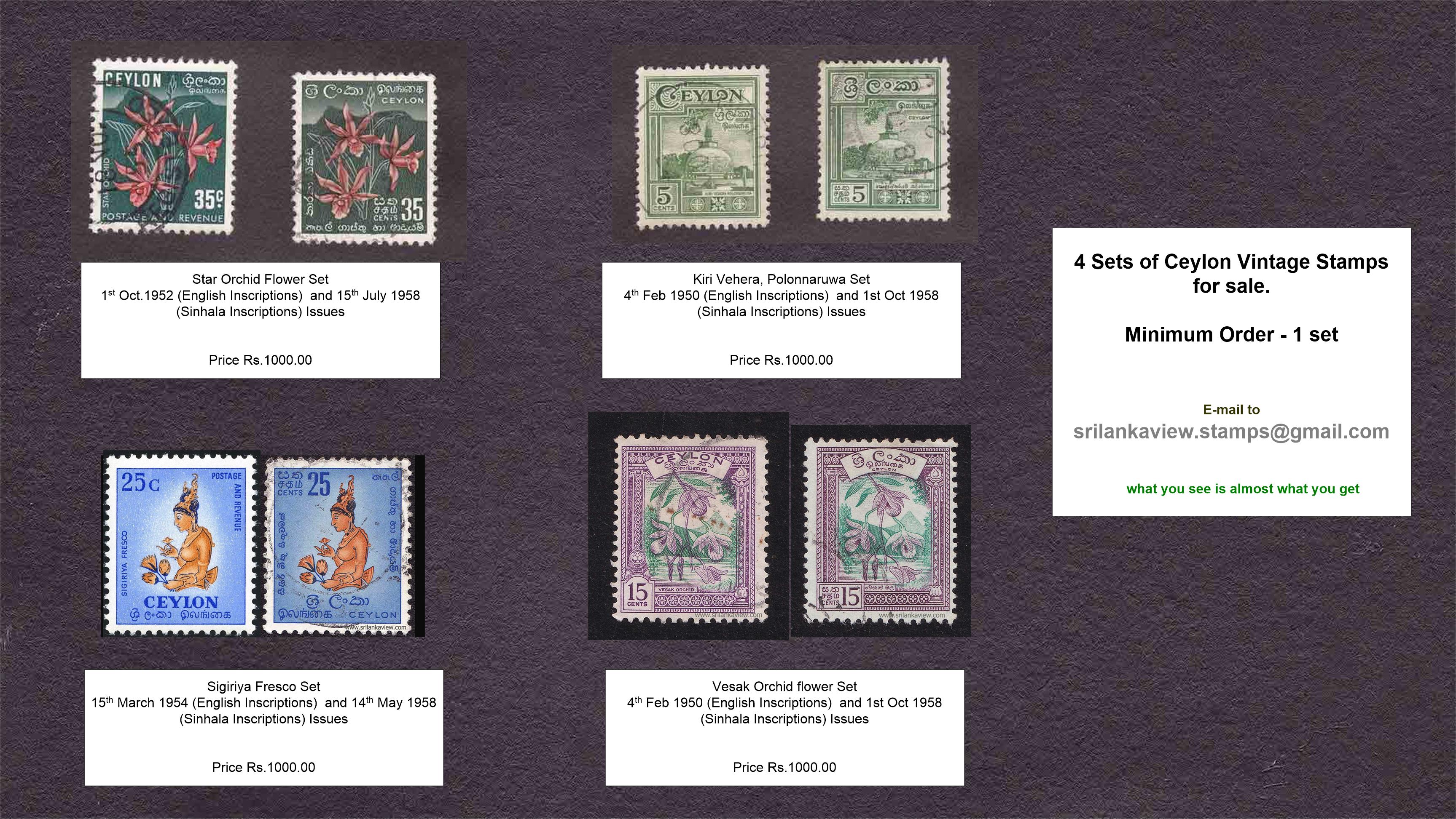 Vintage Ceylon Stamps for sale Lot120