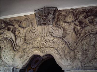  Makara Torana in stone doorway-Temple of the Tooth Relic