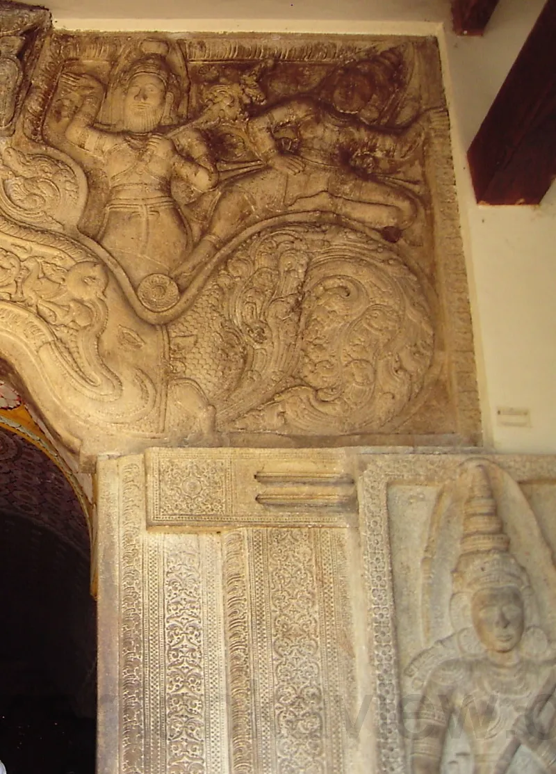 Kandyan Stone Sculpture-See the Stone Doorway leading to Drummers' Pavillion