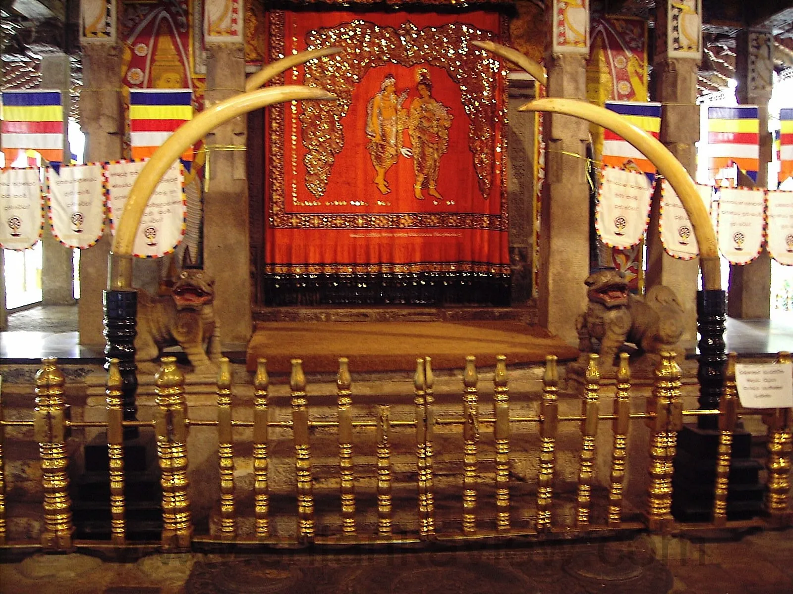 The lower floor of the ancient Tooth Relic Temple inside Maligawa complex.  