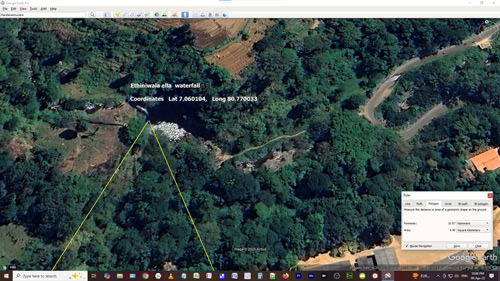 MandaramNuwara Ethiniwala-ella-Waterfall co-ordinates 