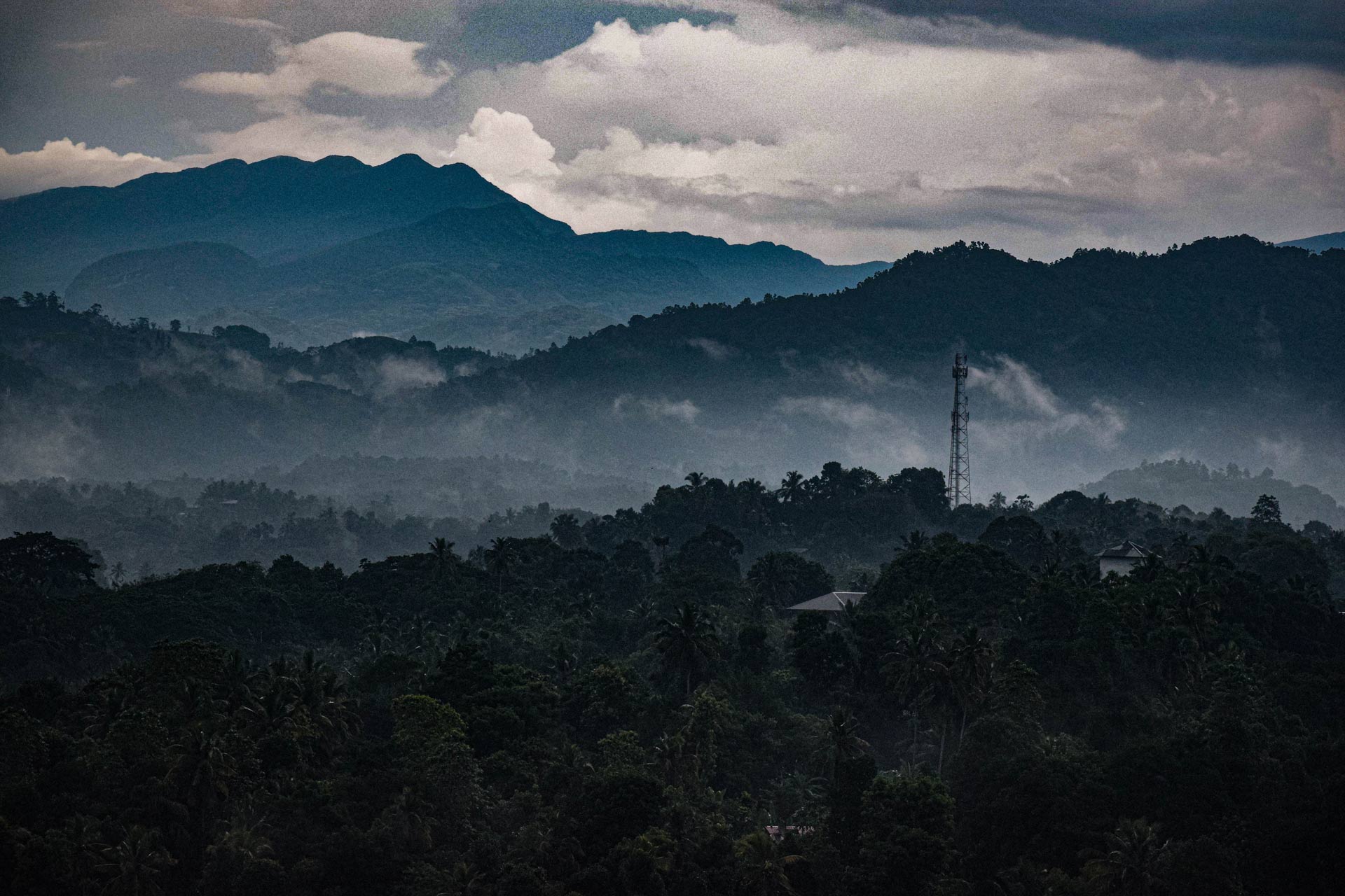 Dumbara Mitiyawatha (Misty Valley) and the Knuckles Mountains after a heavy rain