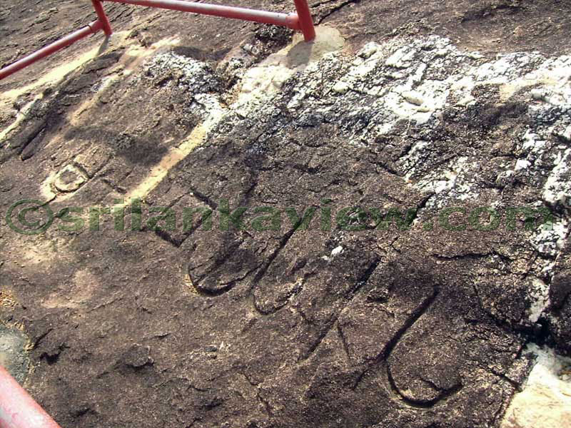 Each inscription is about a foot in height and chiselled in to the rock of a depth of an inch.